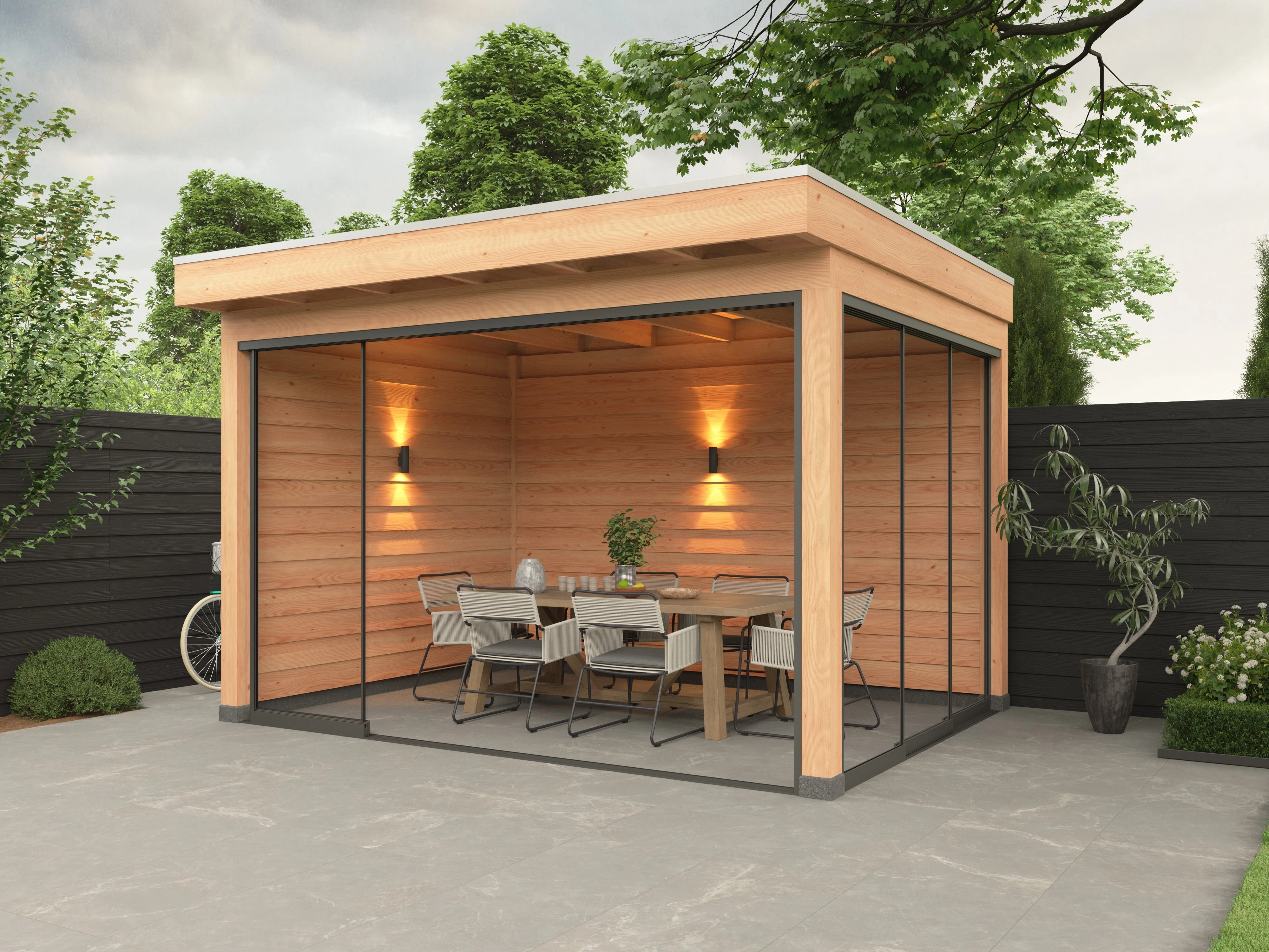 Douglas overkapping, 400 x 300, met schuur, Westwood Comfort Green - Afbeelding 2